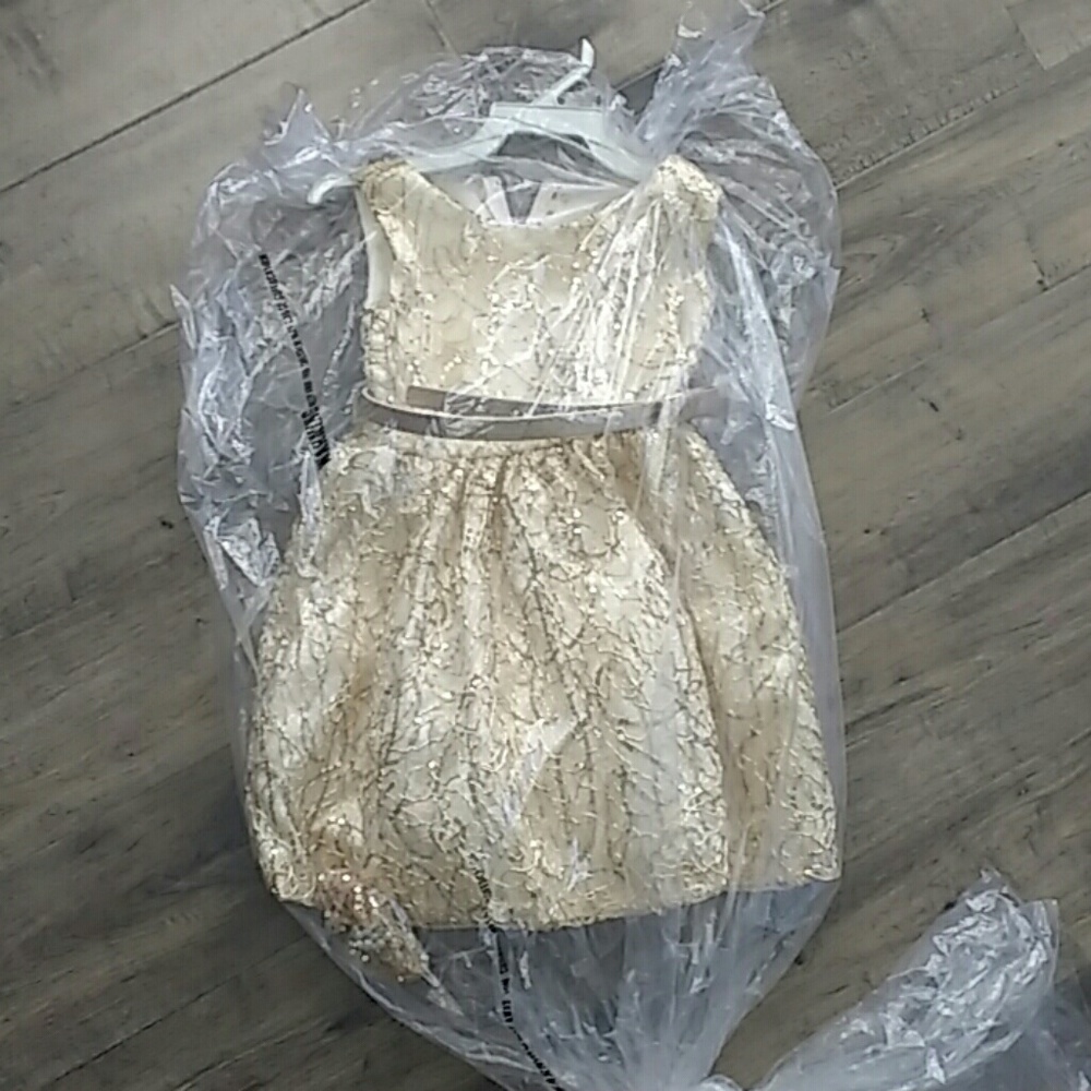 Gold sequined toddler dress size 2